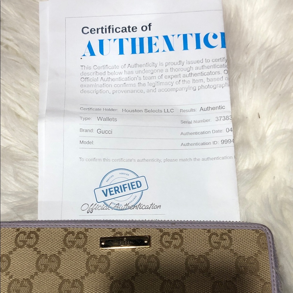 Gucci Beige and purple Signature Wallet - Picture 4 of 9